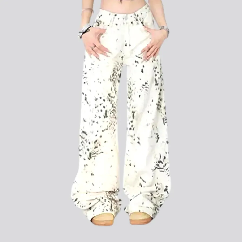 Baggy boho style women's jean pants