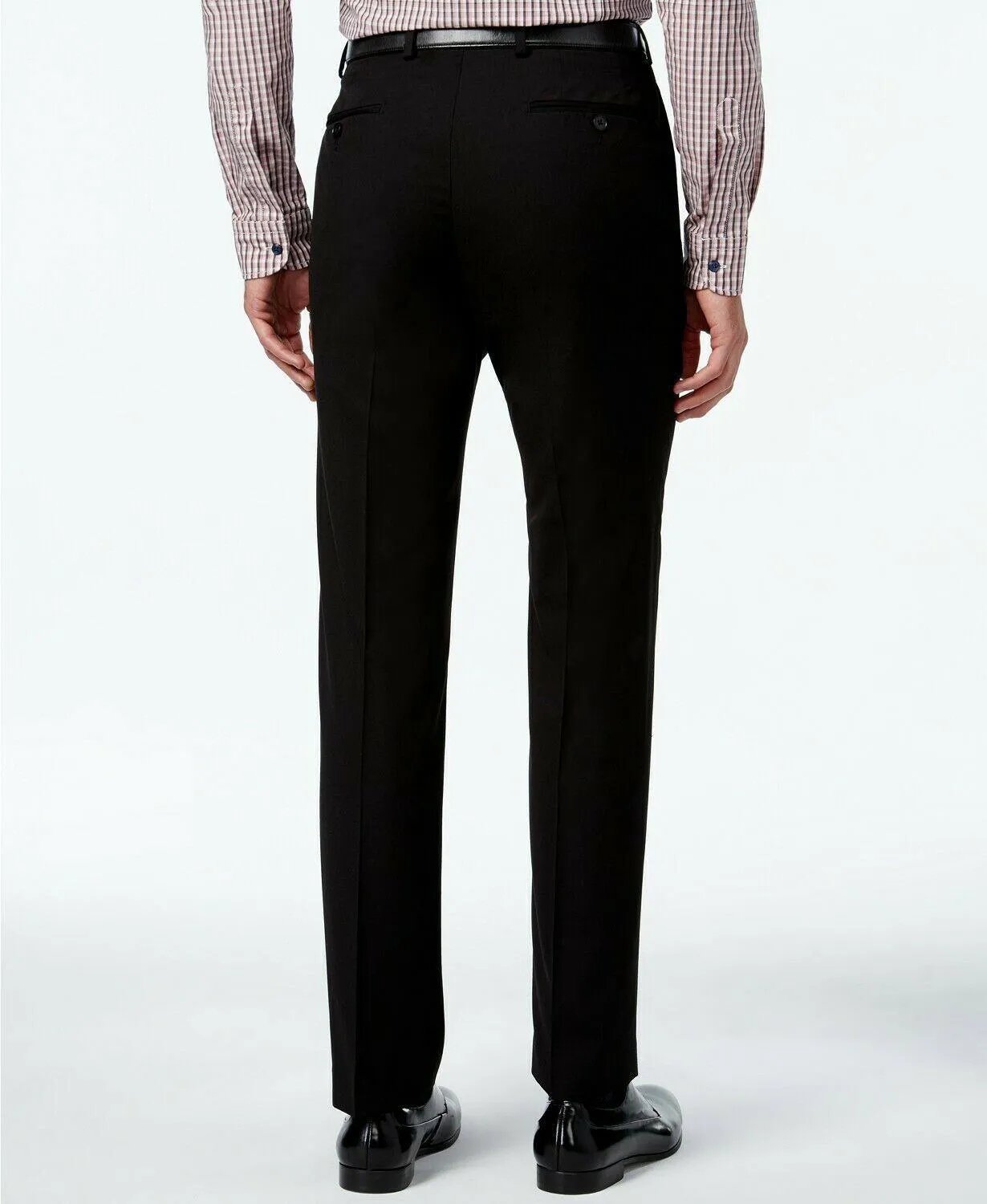 Calvin Klein Mens Slim fit Dress Pants 35 / 30 Black Solid
