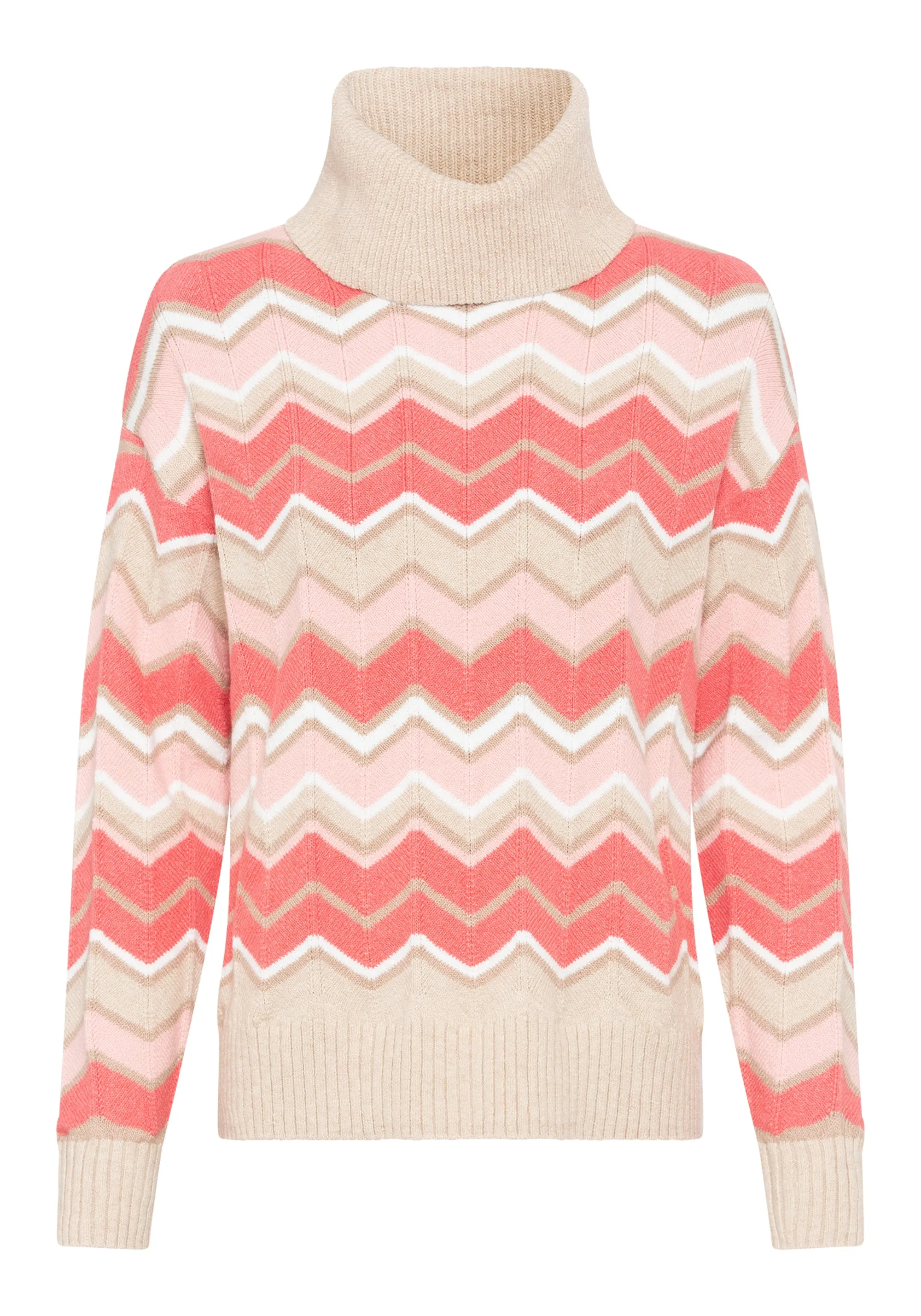 Chevron Knit Turtleneck Sweater