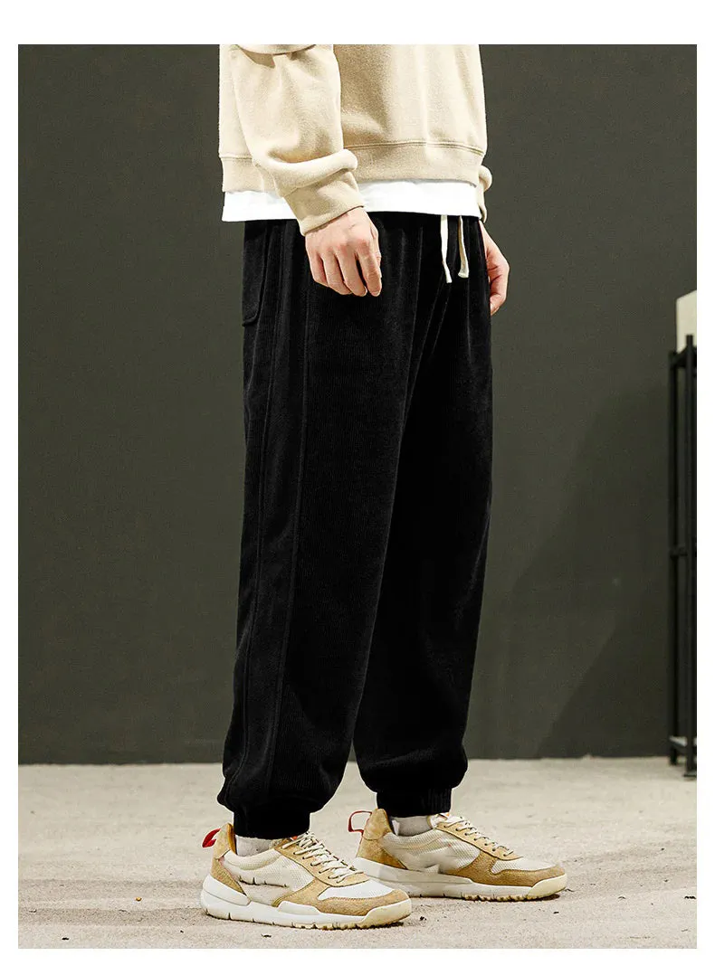 Corduroy-tyg, unisex, mjuk, avslappnad byxa