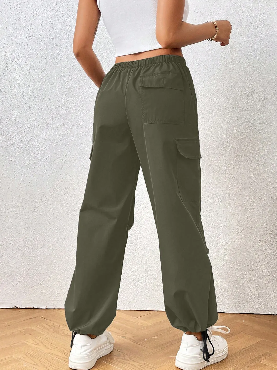 Green HighRise Drawstring Joggers