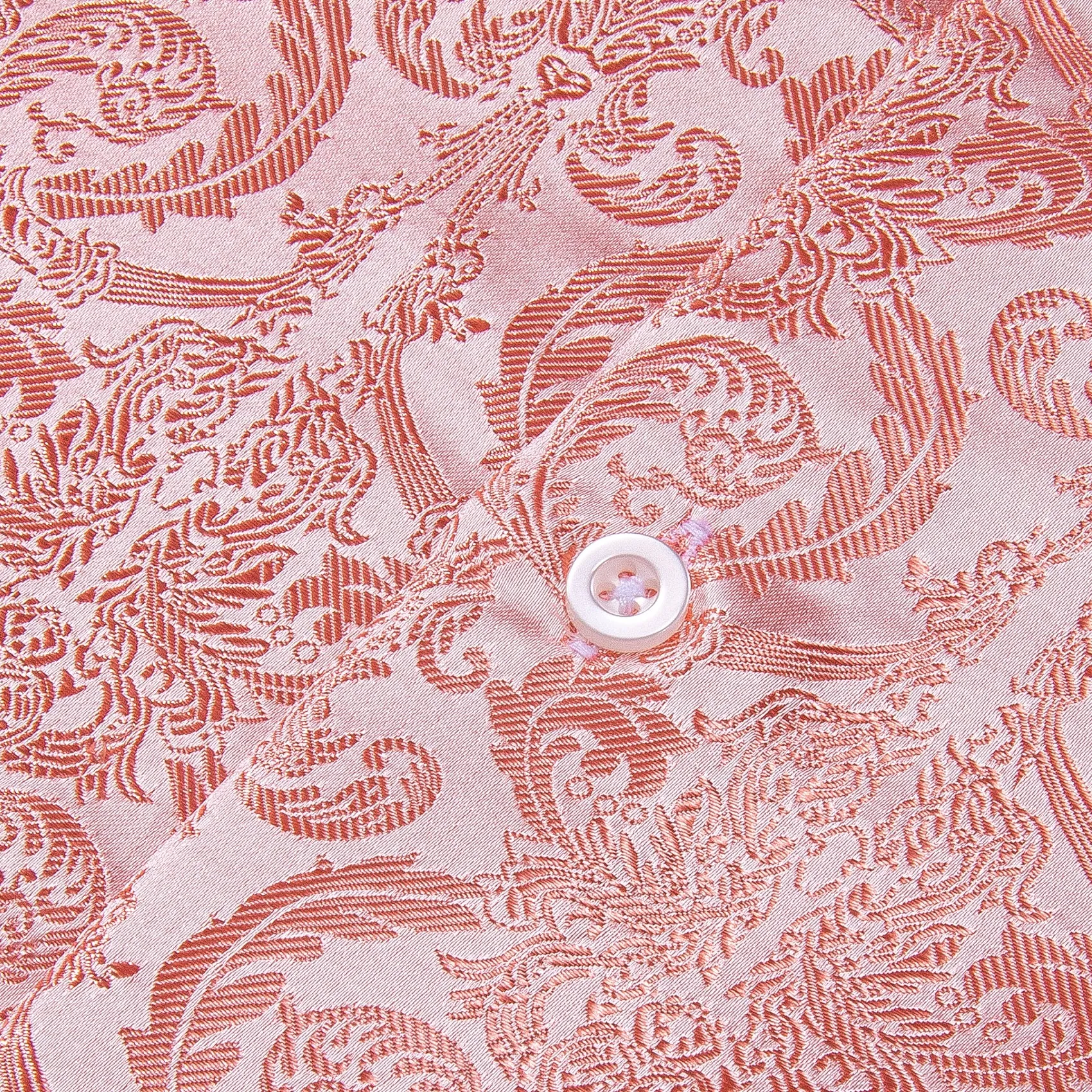 Pink Floral Pattern Silk Men's Long Sleeve Shirt