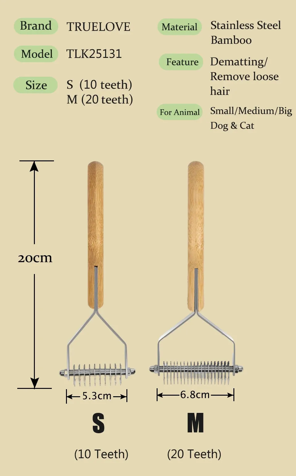 Stainless Steel Deshedding Brush and Dematting Comb